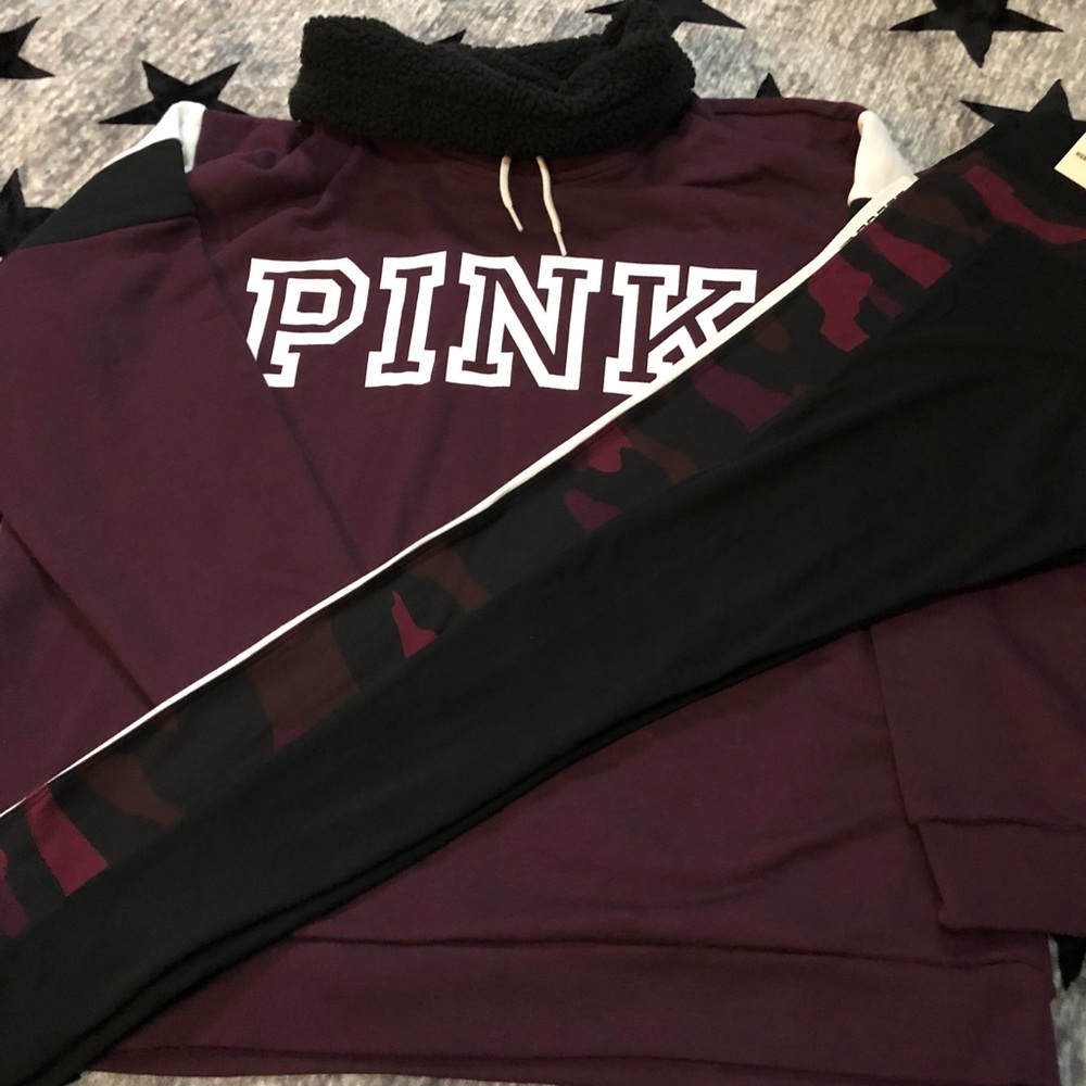 Sherpa Lined Cowl Neck & Cotton High Waist Legging